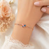Peach & Blue Rose gold Butterfly 925 bracelet